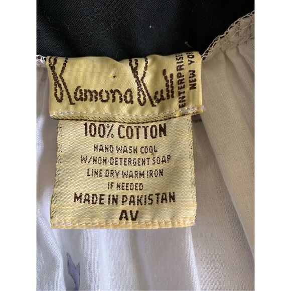 Ramona Rull Vintage Indian Print Caftan Tent Dress White Size M - Picture 6 of 12